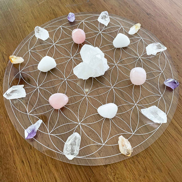 Flower of Life Crystal Grid - Acrylic