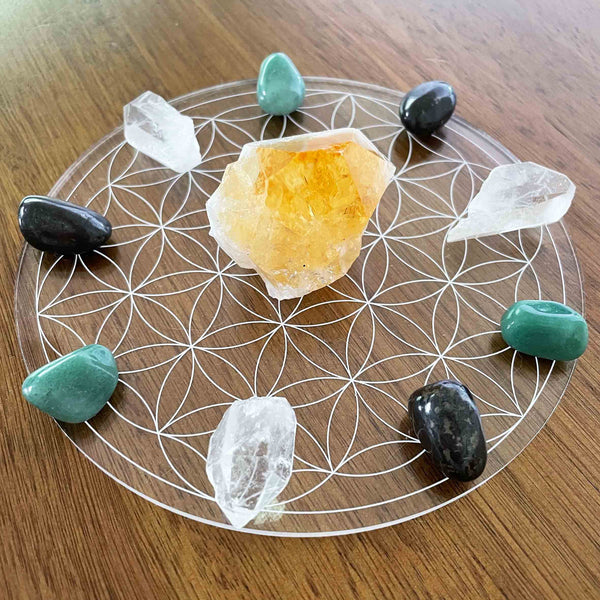 Flower of Life Crystal Grid - Acrylic