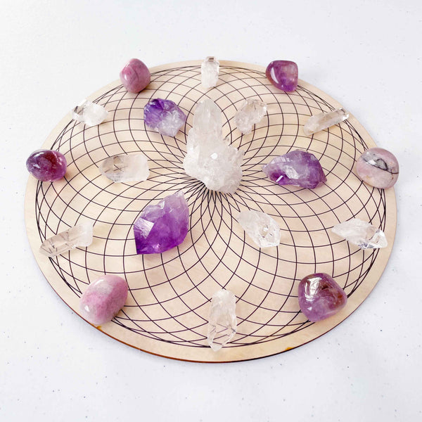 Torus Yantra Crystal Grid - Wood