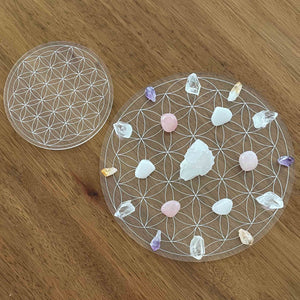 Flower of Life Crystal Grid - Acrylic