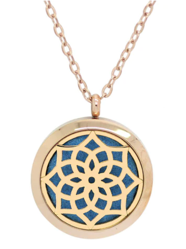 'Lotus' Design Essential Oil Diffuser Necklace